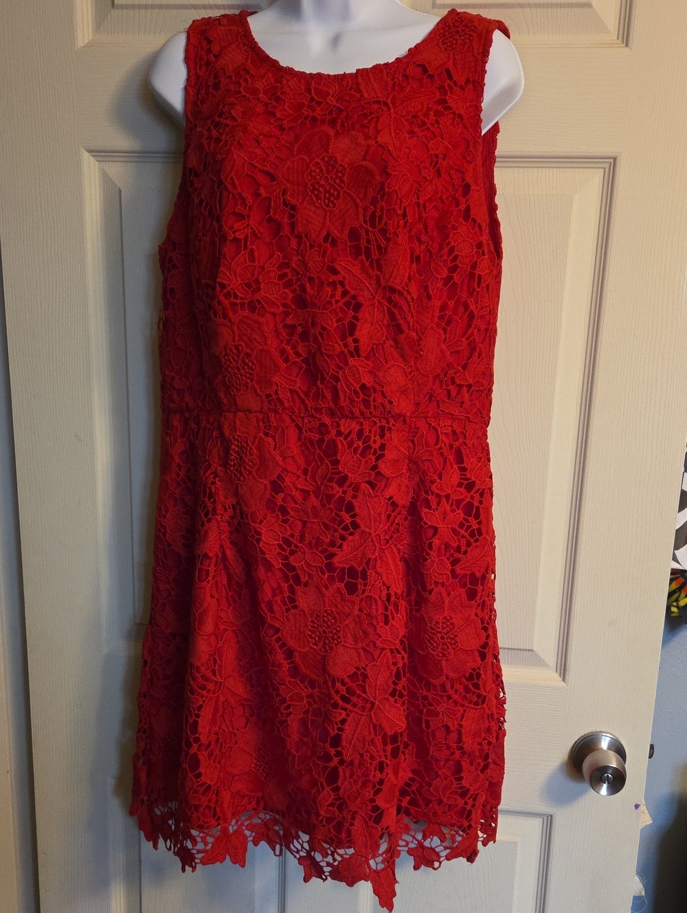 Kensie Red Floral Lace Mini Dress Size XL